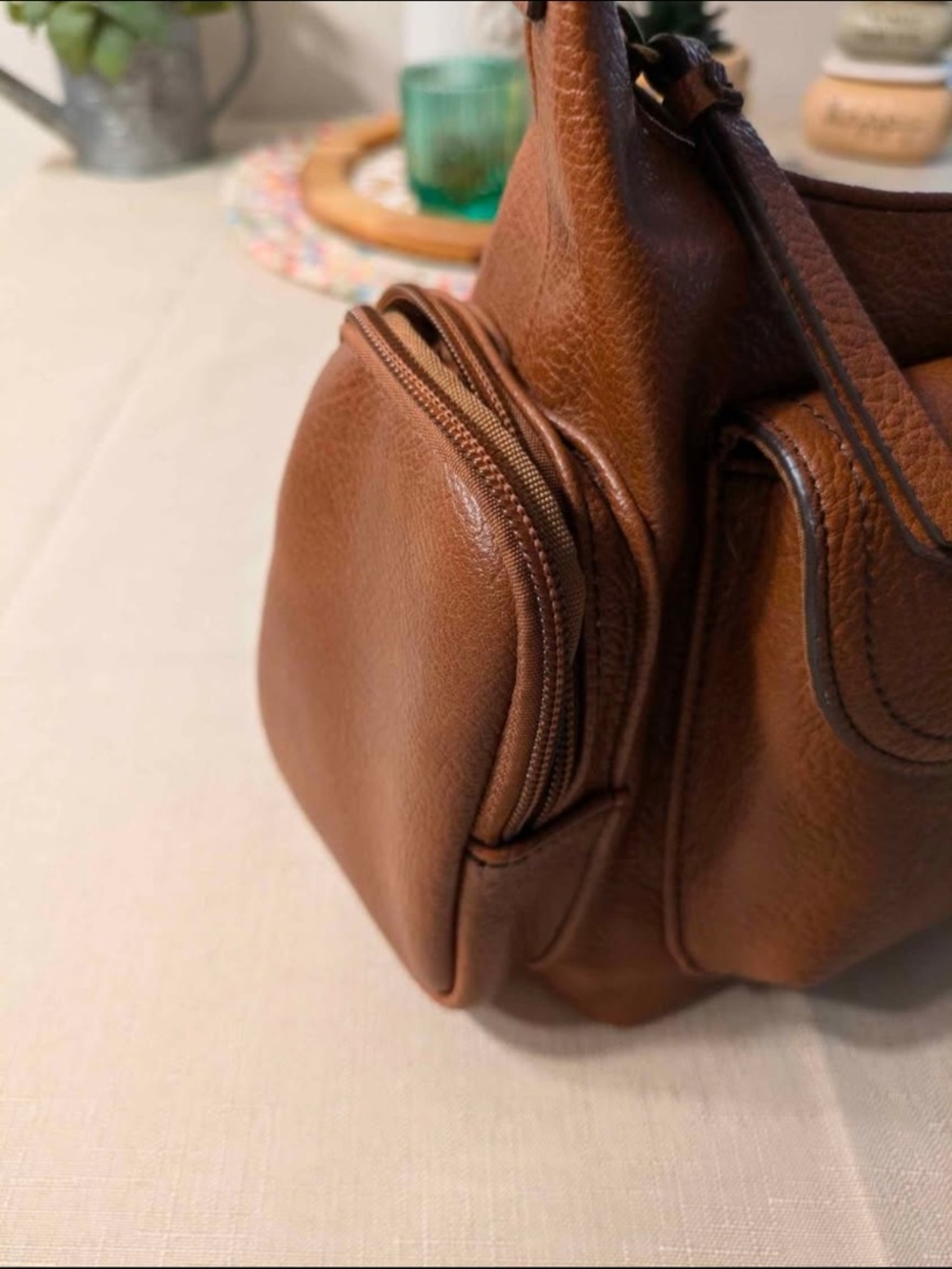 a.n.a Brown Faux Leather Handbag With Buckle - Picture 5 of 9